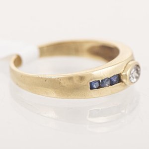 Anillo de Oro 18k con Circonia y Zafiros - imagen 2
