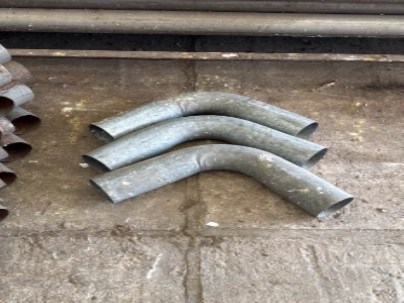 Lote de 3 Curvas Galvanizadas 128mm para Construcción