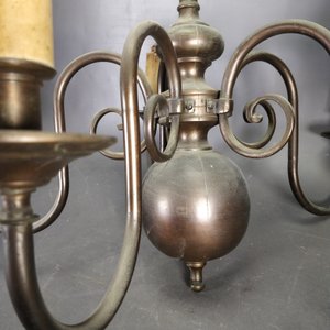 Araña Holandesa de Bronce con 5 Luces - imagen 6