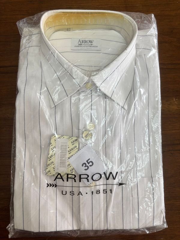 Camisa Clásica Rayada Arrow Talle 42 Nueva en Empaque