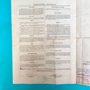 Póliza de Vida Banco de Seguros del Estado - Año 1919, Firmada - imagen 4
