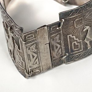 Brazalete Peruano de Plata con Diseños Incas - imagen 5