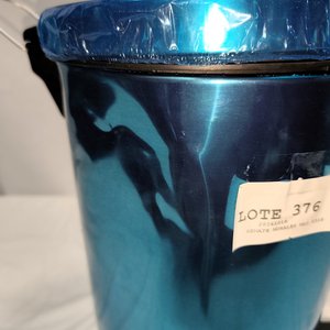 Papelera de Acero Inoxidable Azul Metálico con Tapa Batiente y Cubo Interior, 12 Litros - imagen 3