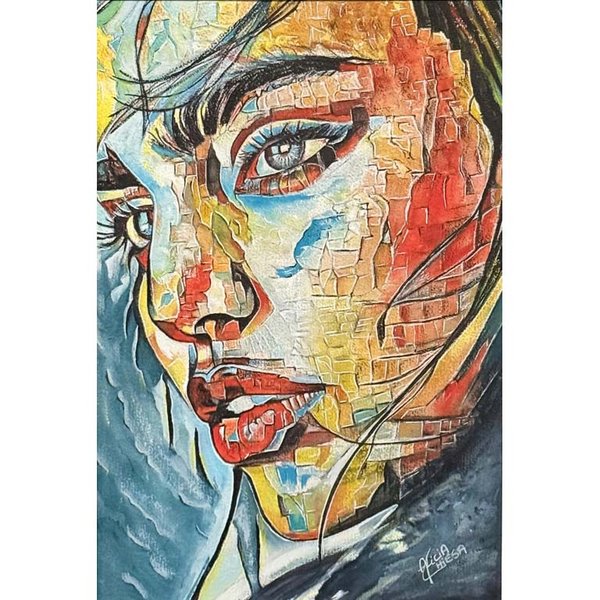 Acuarela "Infinito" de Alicia Chiessa - Retrato Abstracto