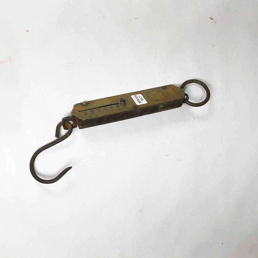 Balanza de Colgar Antigua Salter's Improved en Bronce y Metal - 24 Onzas