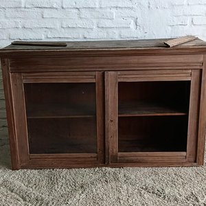 Alzada de Mueble Antigua Madera Pino Brasil con Puertas de Vidrio - imagen 2