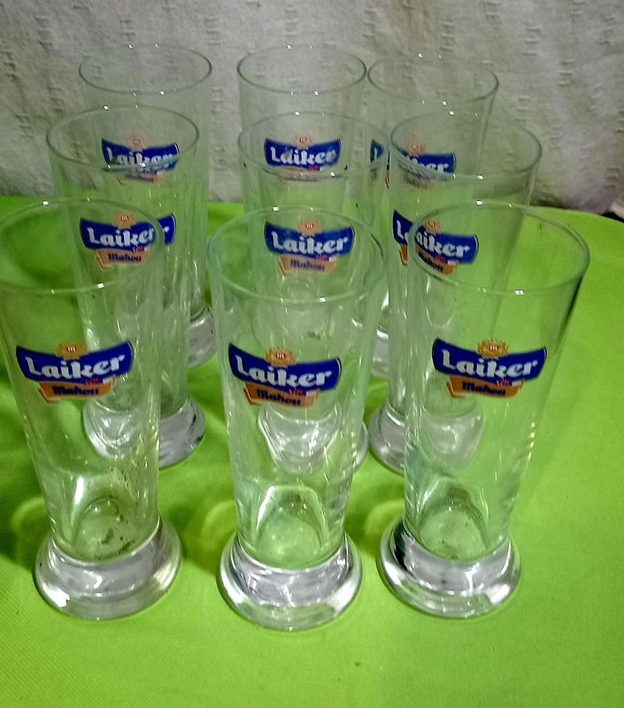 9 Vasos Cerveceros de Vidrio Laiker Mahou