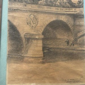 Lote siguiente: Dibujo "Pont Saint Michel" de Carmelo de Arzadun