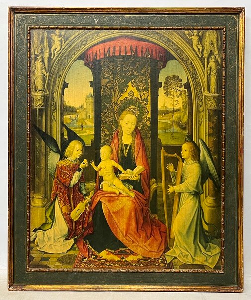 Lote anterior: Pintura de la Virgen con el niño y ángeles
