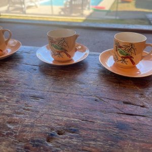 Conjunto de Pocillos de Porcelana con Platillos, Frasco para Café y Salsero de Cerámica - imagen 11