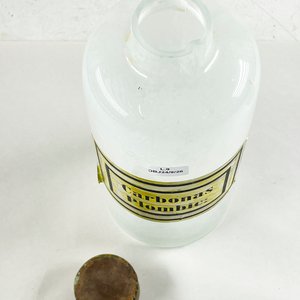 Frasco de Farmacia Antiguo "Carbonas Plumbicas" con Tapa Metálica - imagen 2