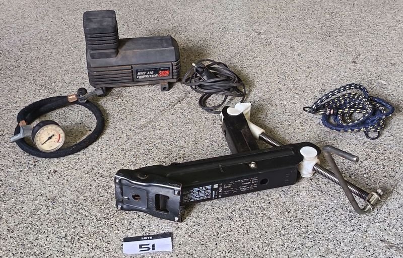 Mini Compresor Inflador Portátil 12V y Gato Mecánico para Auto