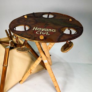 Mesa Plegable Havana Club para Ron y Colgante Beige de Madera y Bambú - imagen 3