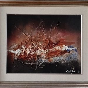 Lote siguiente: Obra de Arte "Sin Título" Atribuida a Román Lema, Técnica Mixta, 50x40 cm