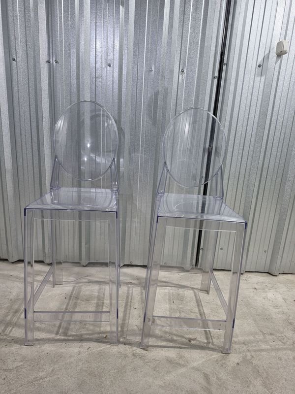 Juego de 2 Sillas Altas de Diseño Transparentes