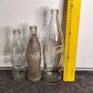 3 Botellas Coca-Cola Litografiadas Antiguas - imagen 1
