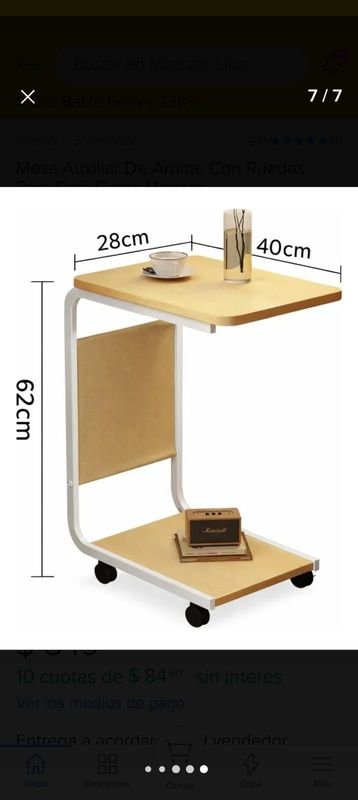 Mesa auxiliar con ruedas para hogar - imagen 2