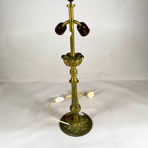 Lámpara de Mesa Antigua de Bronce con Detalle Floral, 48 cm - imagen 1