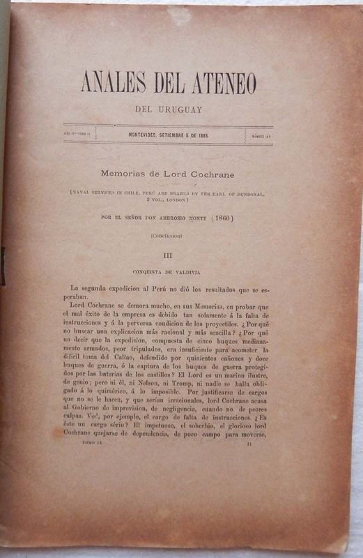 Revista Anales Del Ateneo Del Uruguay, publicación mensual de 1886 - imagen 2