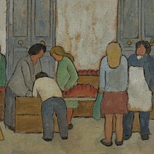 Acuarela "Feria" de Celeste Nuñez - 15 x 27 cm - imagen 1
