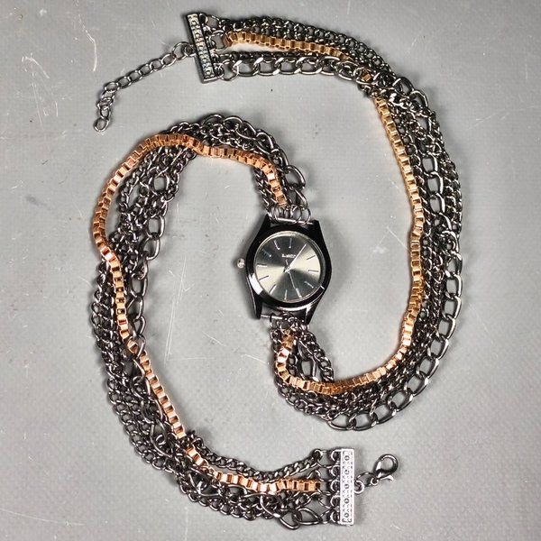 Reloj de Dama con Pulsera Doble Vuelta de Cadenas