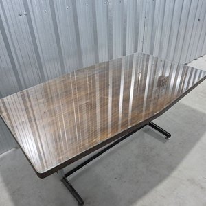 Mesa Rectangular con Tapa de Madera y Vidrio - imagen 1