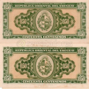 Lote de 4 Billetes de 50 Centésimos de Uruguay de 1939 - imagen 2