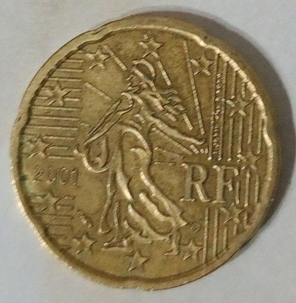 Moneda Francesa de 20 Céntimos de Euro - Año 2001 - imagen 1