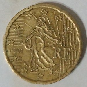 Lote siguiente: Moneda Francesa de 20 Céntimos de Euro - Año 2001