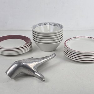 Vajilla Inglesa Duraline Super Vitrified: Platos y Bowls Blancos con Borde - imagen 1