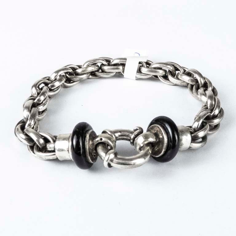 Pulsera de plata y onix - Accesorio de moda - imagen 2