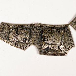 Conjunto de Collar Azteca y Pulsera Filigrana Dorada - imagen 7