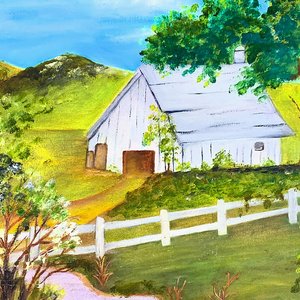 Cuadro al óleo "Paisaje campestre" firmado "Alis" - imagen 2