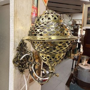 Aplique de Pared Oriental Calado en Bronce con Decoración Geométrica - imagen 1