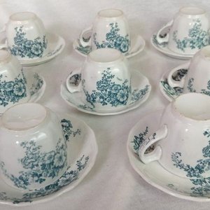 Juego de 8 Tazas y Platos de Café de Porcelana Trentam, Losa Inglesa - imagen 1