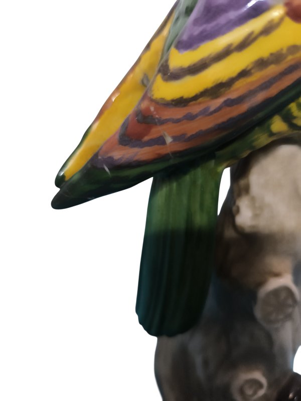Figura de Loro en Porcelana D'Arte Agostinelli Pintada a Mano - imagen 4