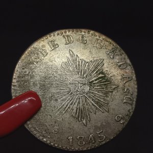Moneda Argentina 4 Reales Córdoba 1845 Plata CJ#50.2.3 Escasa - imagen 5