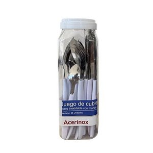 Juego de Cubiertos Acero Inoxidable con Mango Plástico, 25 Piezas - imagen 3