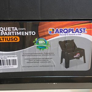 Banqueta Plástica Negra Plegable con Compartimento Organizador ARQPLAST - imagen 4