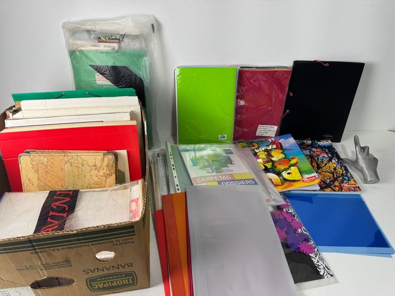 Lote anterior: Caja repleta de insumos de papelería nuevos