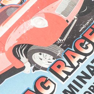 Cartel Chapa Litografiada "Casser Drag Raceway" - imagen 2