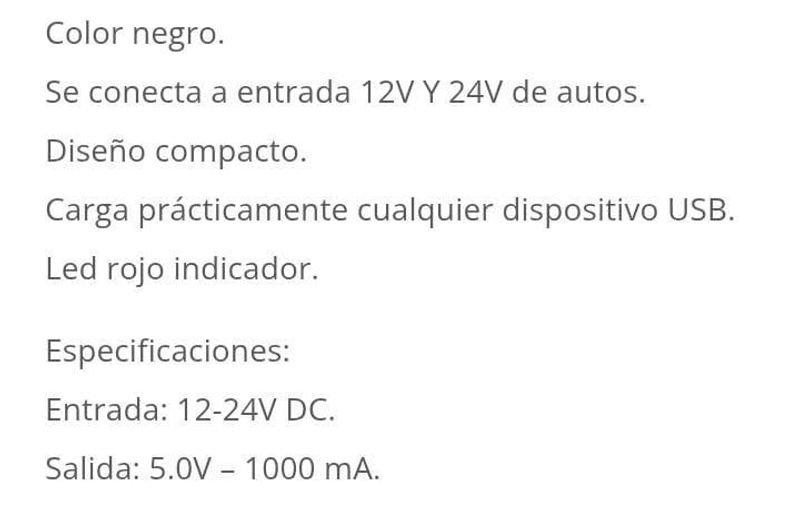 Cargador para auto con dos puertos USB - imagen 2