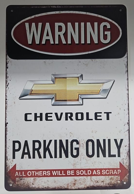 Cartel decorativo en chapa de Chevrolet