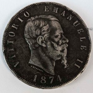 Lote anterior: Moneda de Plata Italiana 5 Liras Vittorio Emanuele II - 1874