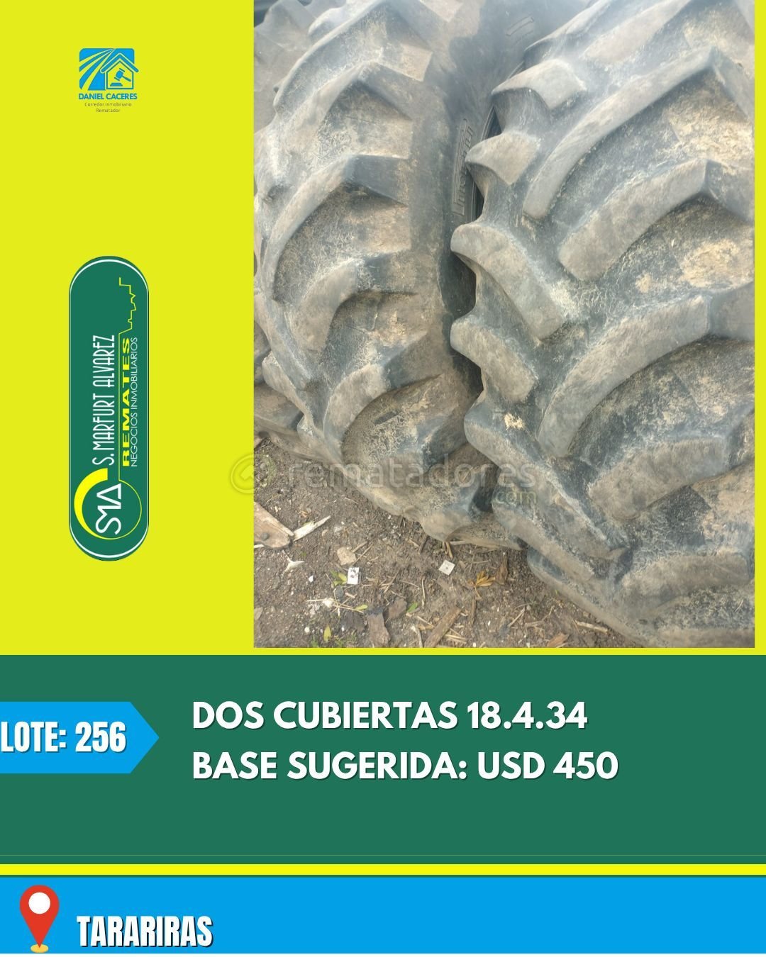 Dos Cubiertas de Tractor 18.4-34