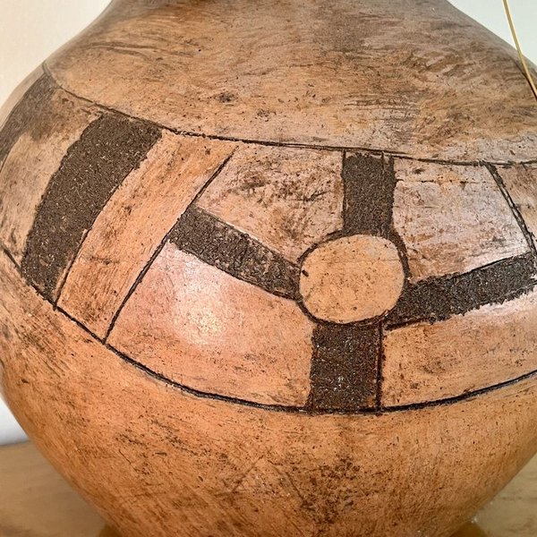 Gran florero Sud Africano en cerámica pintado a mano - imagen 3