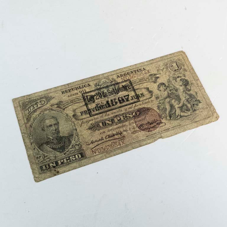 Billete de 1 Peso Argentino de 1897 de la Provincia de San Juan - Banco Garantidos