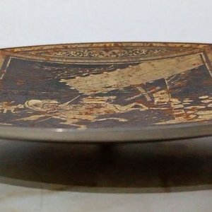 Plato Decorativo Vintage Damasquinado Toledano Don Quijote Sancho Panza Oro Plata - imagen 2