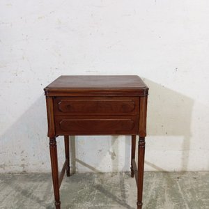 Mesa Auxiliar Antigua de Madera con Tapa Volcable - imagen 2