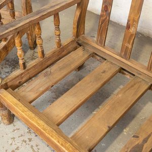 Juego de Living de Madera: Sofá de Dos Cuerpos y Dos Sillones - imagen 3